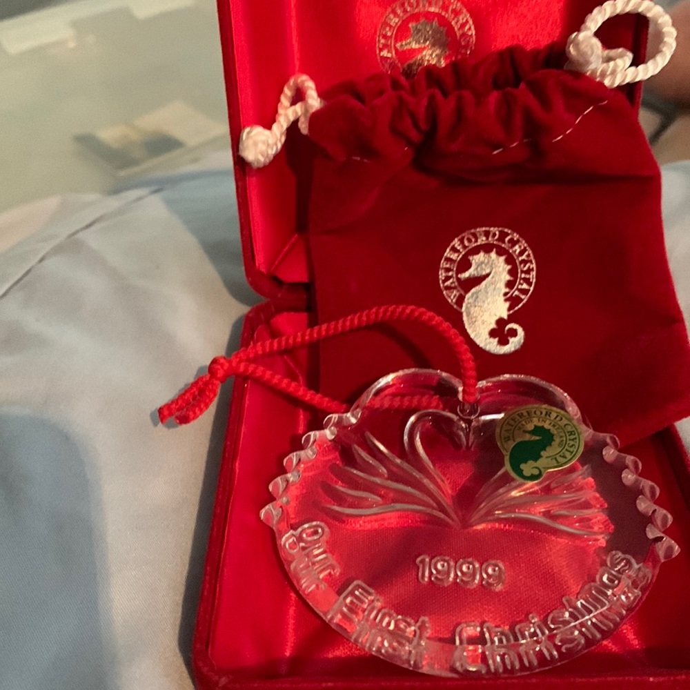 Waterford Crystal Ornament, Our First Christmas. 1999